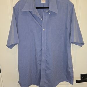 Brooks Brothers Light Blue Casual Button Down Shirt 17 Easter Sunday Work Dress